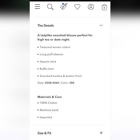 NWOT American Eagle Small Smocked Square Neck Ruffle Puff Sleeve Blouse - Picture 10 of 10